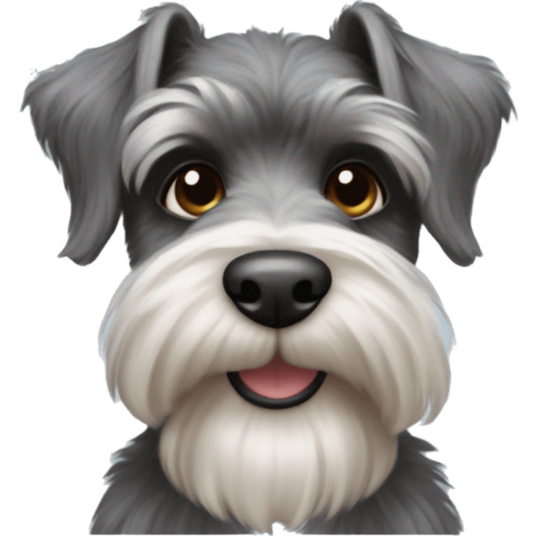 Fluffy mini schnauzer with brown eyes  emoji