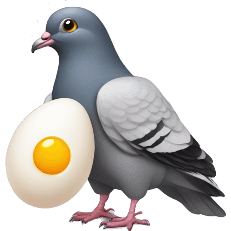 Pigeon with egg emoji