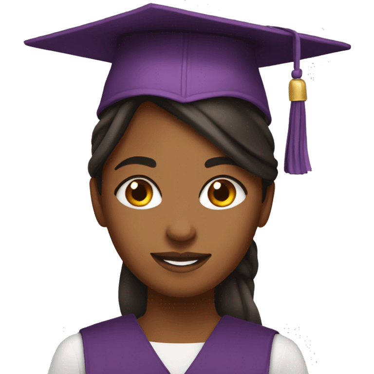 Brown girl with college degree emoji