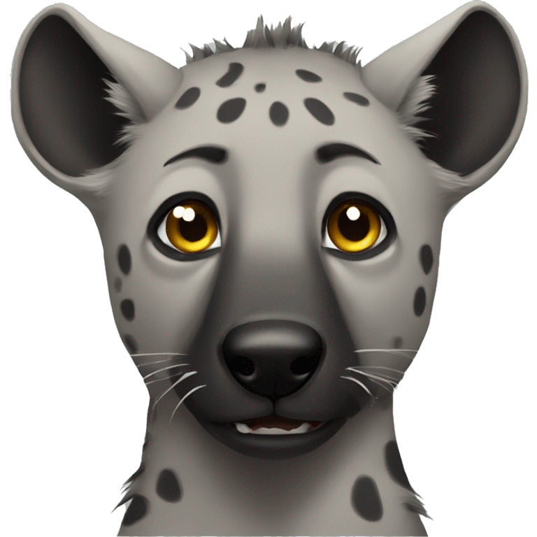 Hyaena with no spots on face emoji