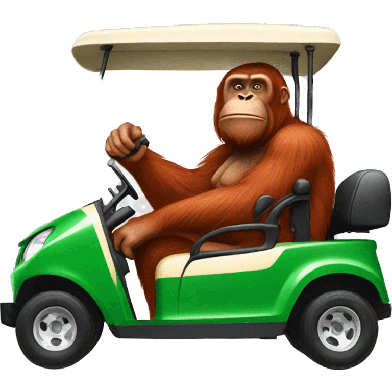 Orangutan driving golf cart emoji