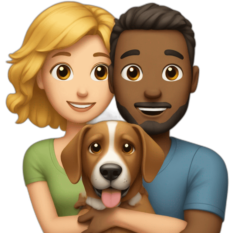 Couple with dog emoji