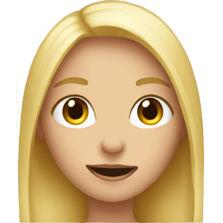 blonde girl peeking emoji