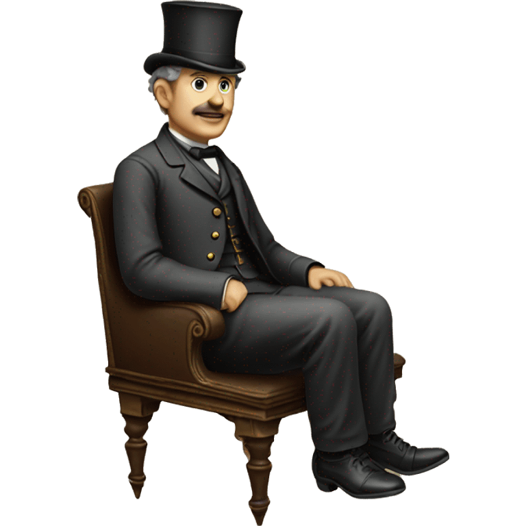 Victorian man seat on the suitcase emoji