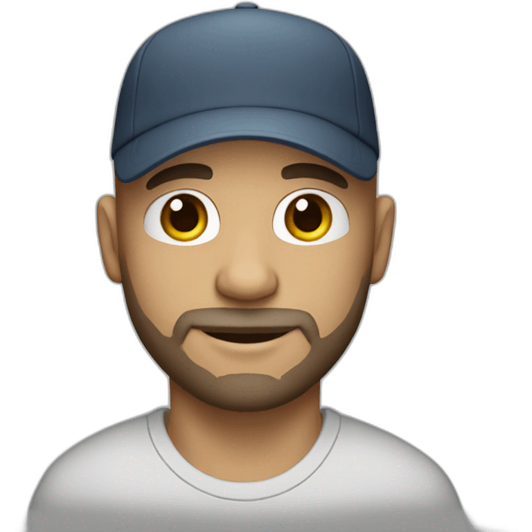 bald guy with beard and cap emoji