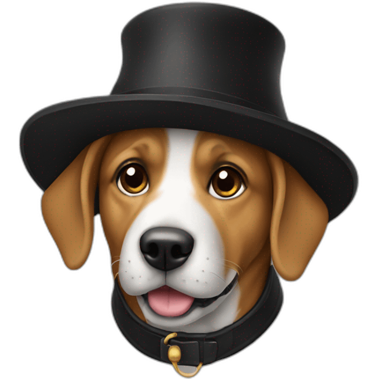 dog with a black hat emoji