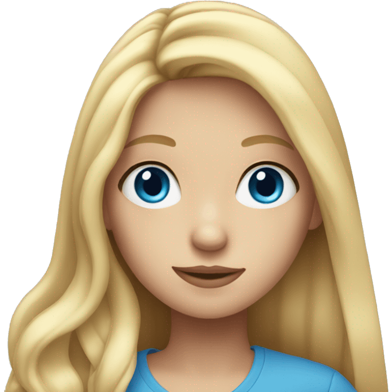 girl with long blonde hair and blue eyes emoji