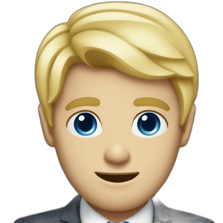 blond men with blue eyes in a suit emoji