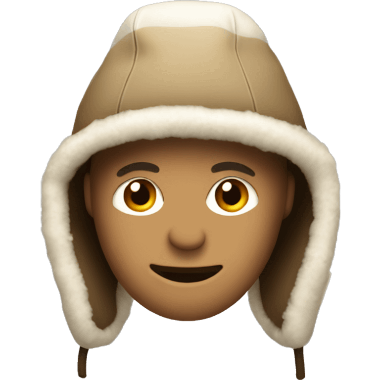 Trapper hat with ear flaps emoji