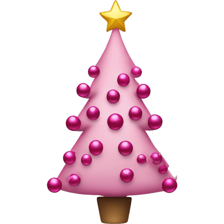 christmas tree with pink ornaments  emoji