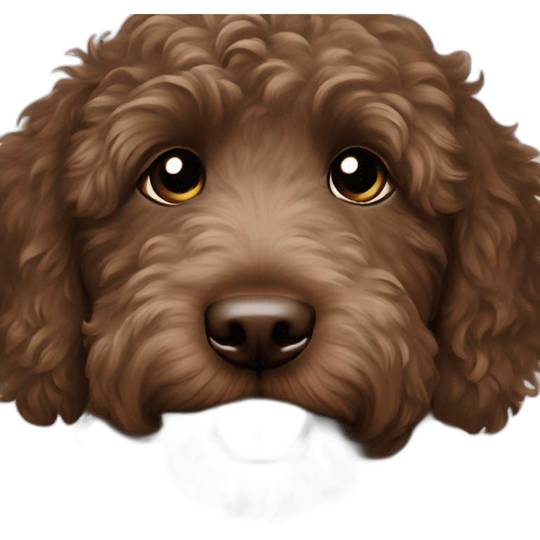 Dark brown Australian labradoodle puppy emoji