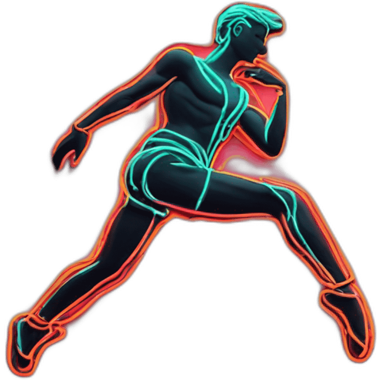  male dancer neon sign booty emoji