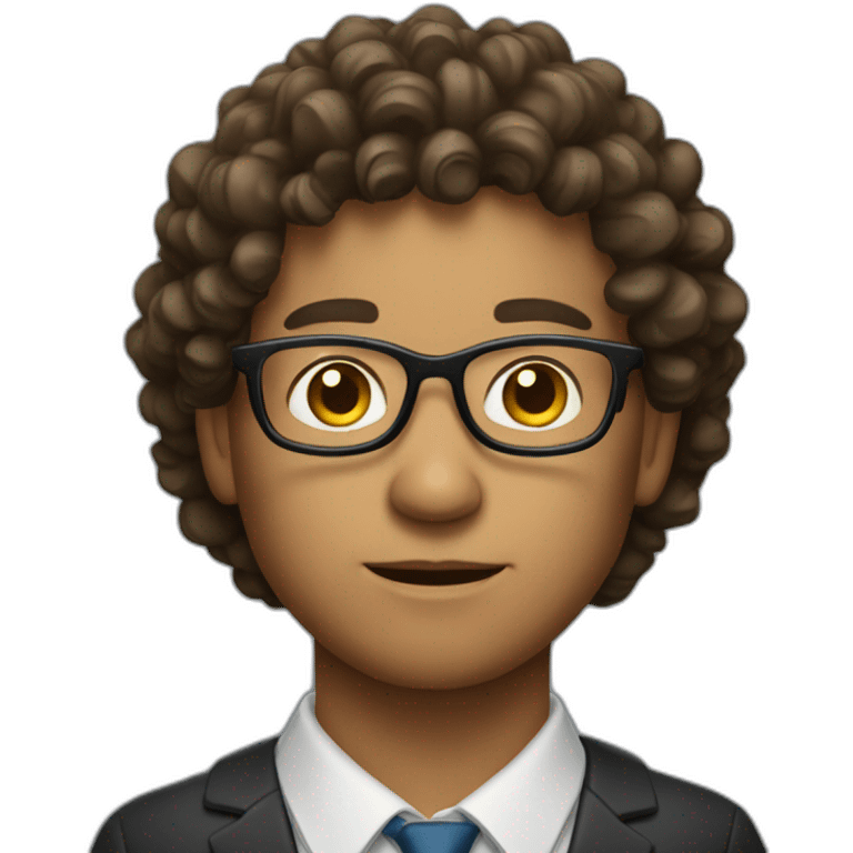 a financial market trader with curly hair and glasses emoji