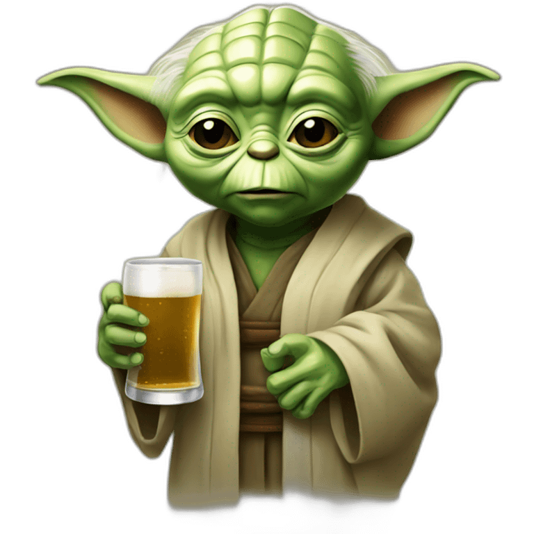 yoda drinking beer emoji