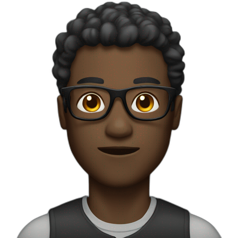 A man who run with black glasses a black skin and a athletic form  emoji