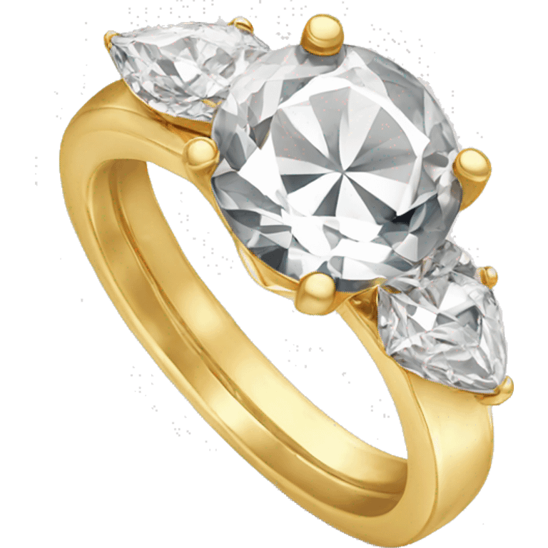 Engagement ring gold with diamond emoji