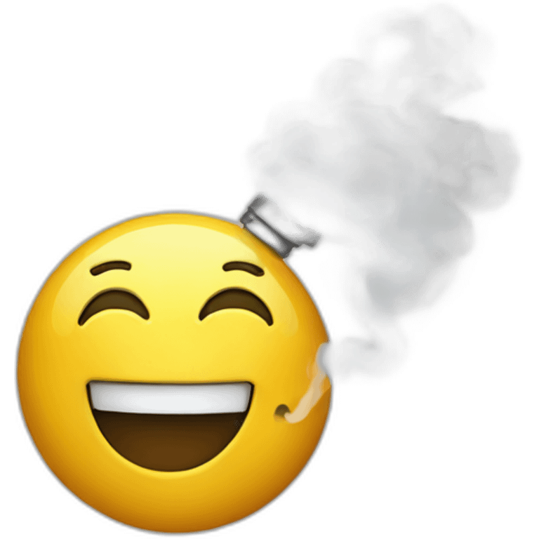 Vape happy with smoke emoji