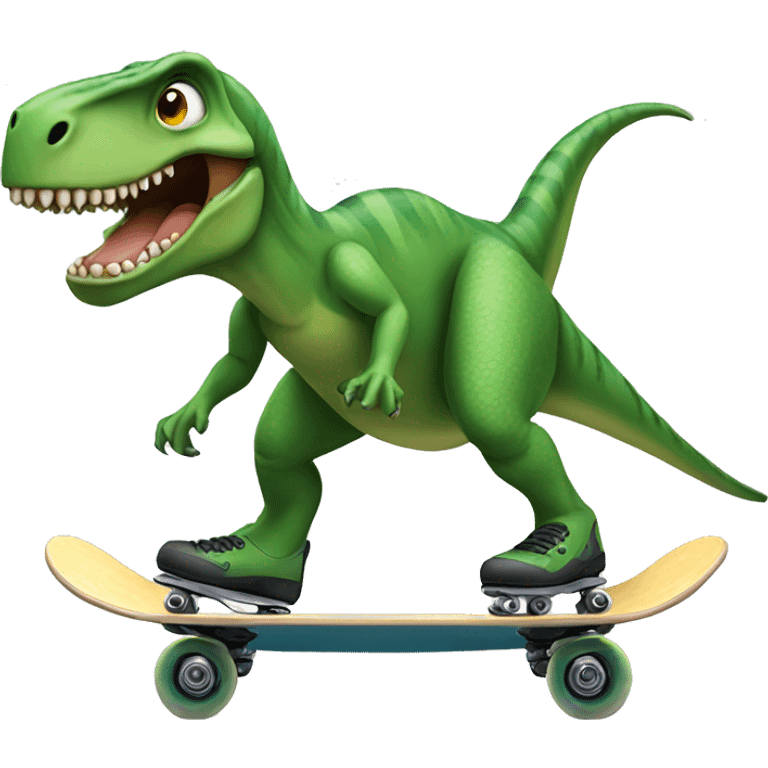 dinosaur skating emoji