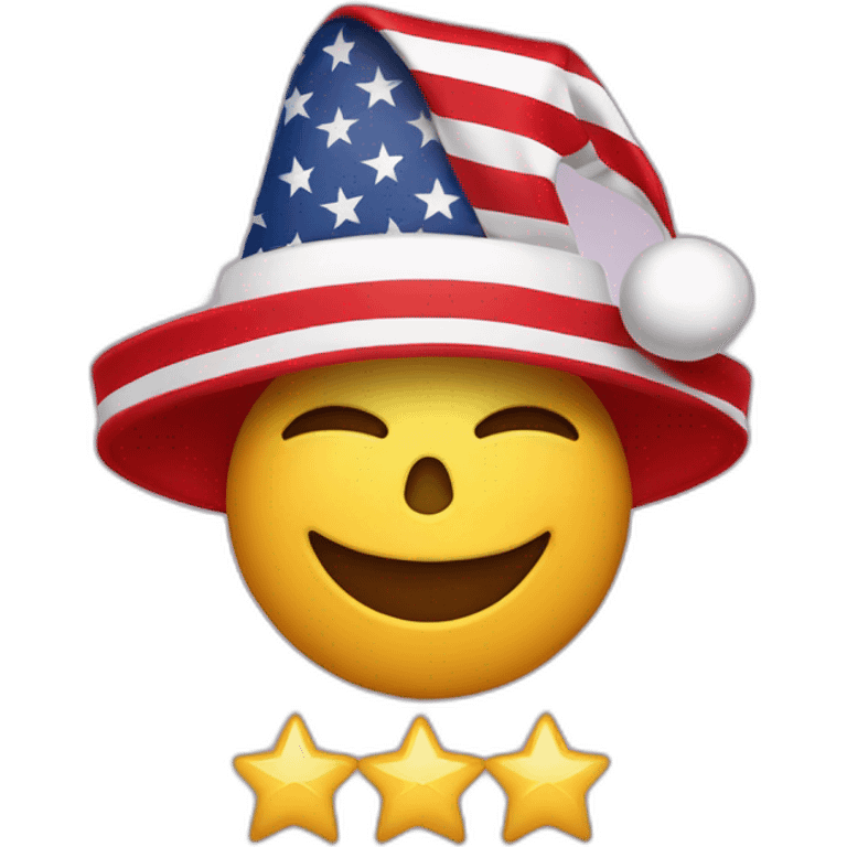 usa flag with cristmas hat emoji