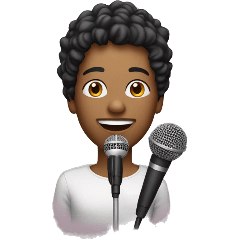 singer with microphone emoji