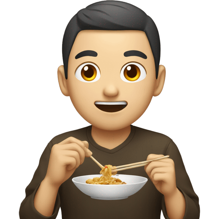 chinese guy eating  emoji