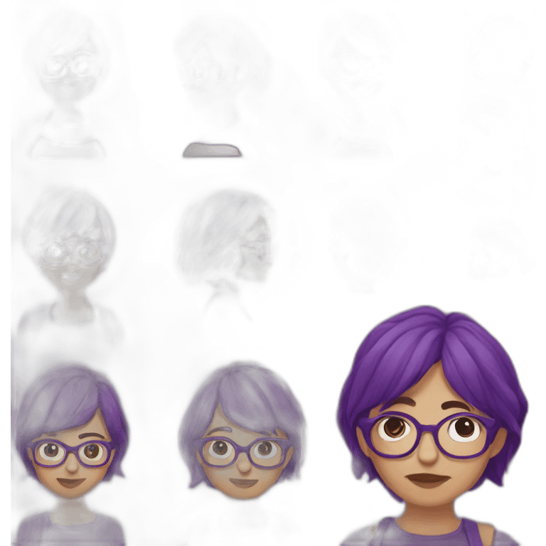 nerd-woman-purple-hair-glasses emoji