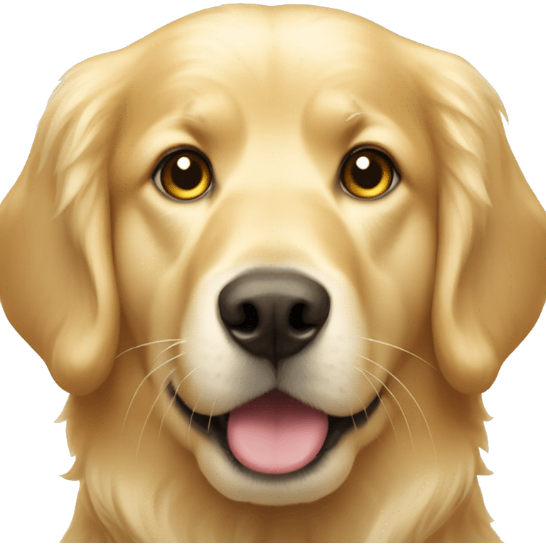 Golden retriever with halo above head emoji