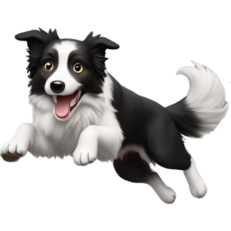 Border collie jumping over anvil emoji