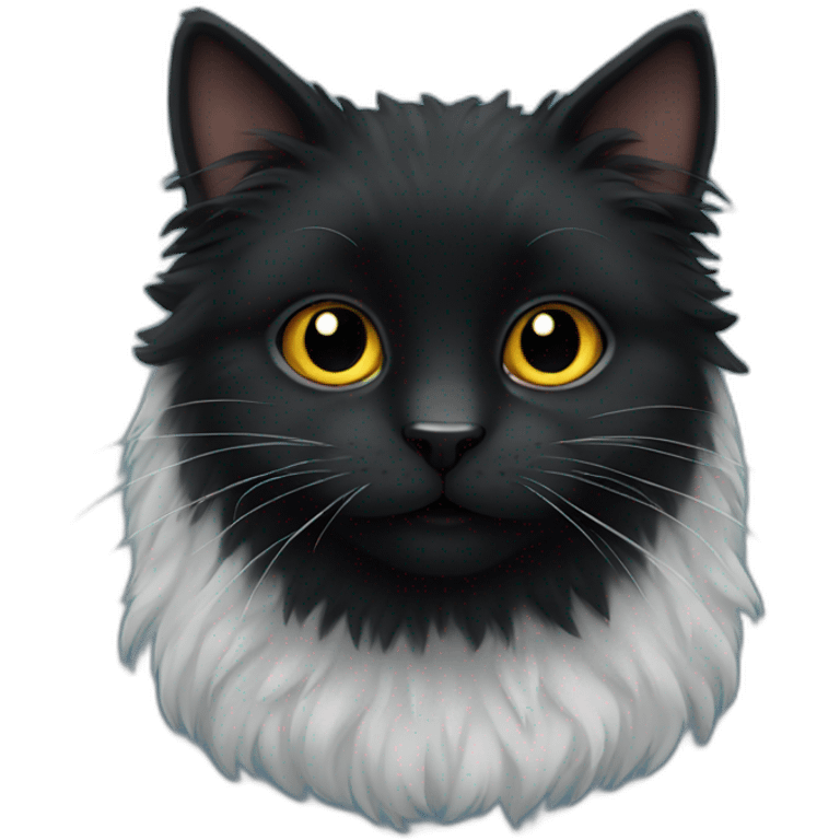 Black fluffy cat emoji