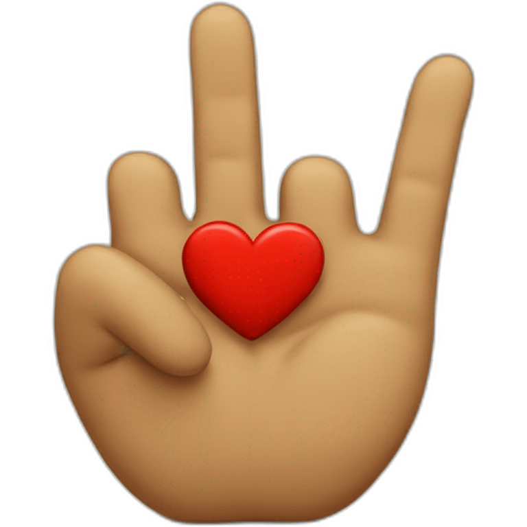 heart and peace hand man emoji