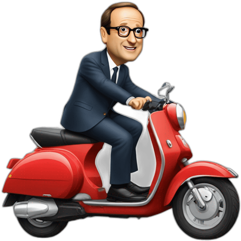 François Hollande sur un scooter emoji