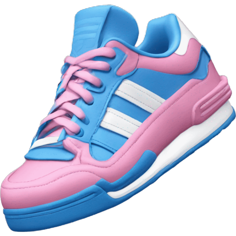 Pink and blue adidas sneaker emoji