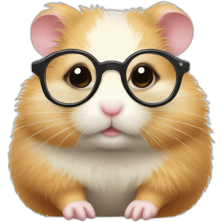 fluffy hamster in glasses emoji