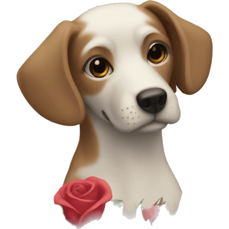 Dog and roses emoji