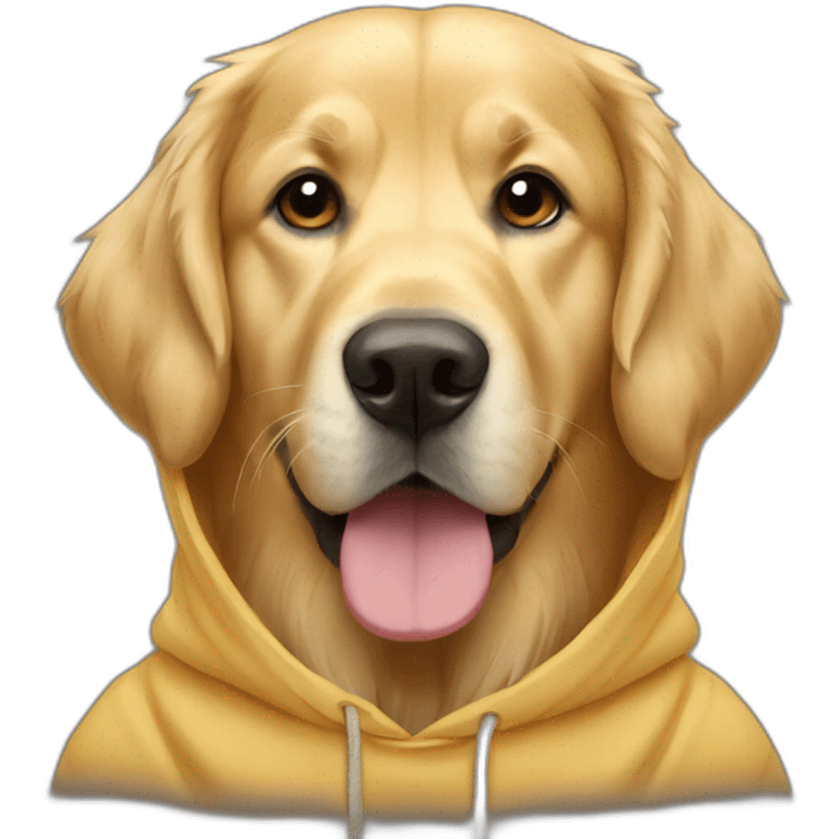 Golden retriever wearing a hoodie  emoji