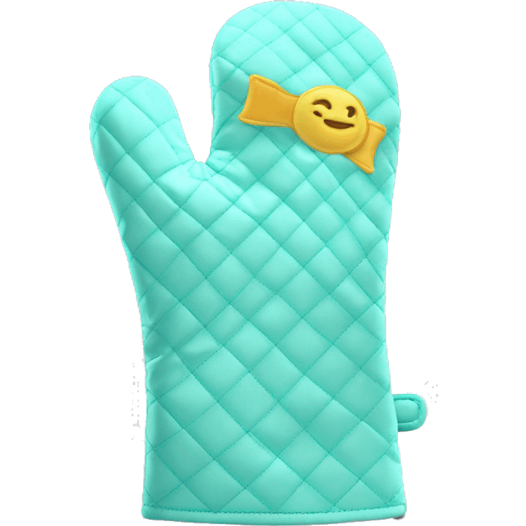 Realistic tiffany blue oven mitt emoji