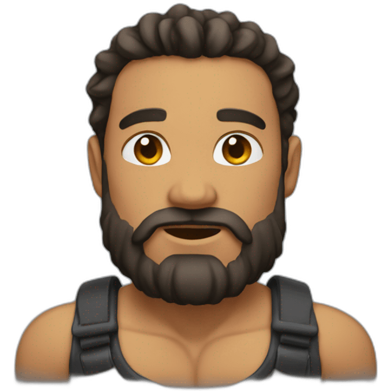 Azoz with beard and muscle emoji