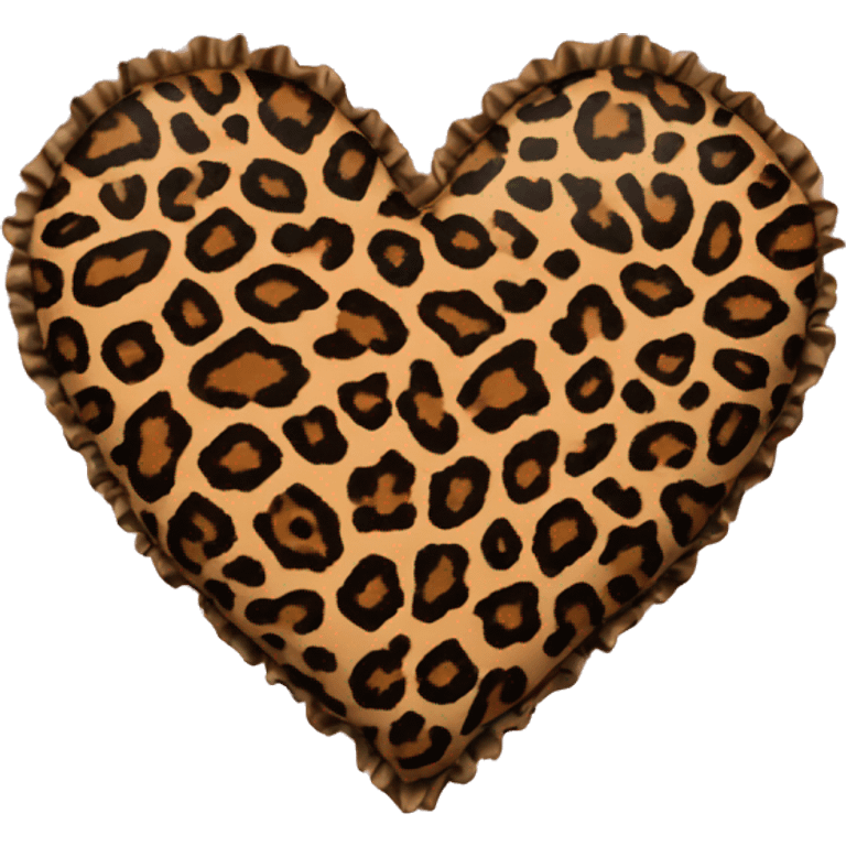 Leopard print heart with ruffles emoji