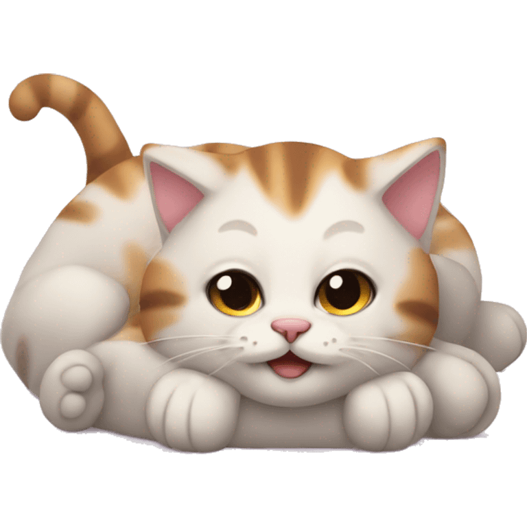 Cute cat laying on its back emoji