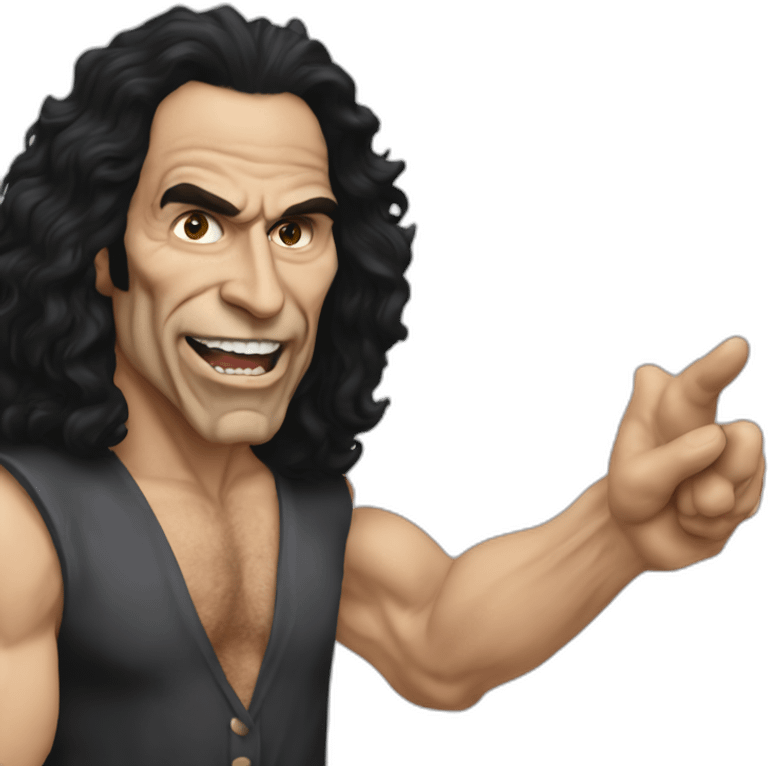 Ronnie james dio qui fait les cornes avec la main emoji