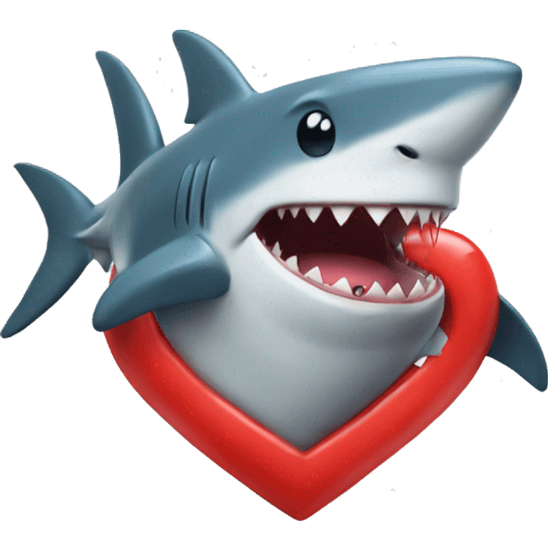 shark hugging a heart emoji