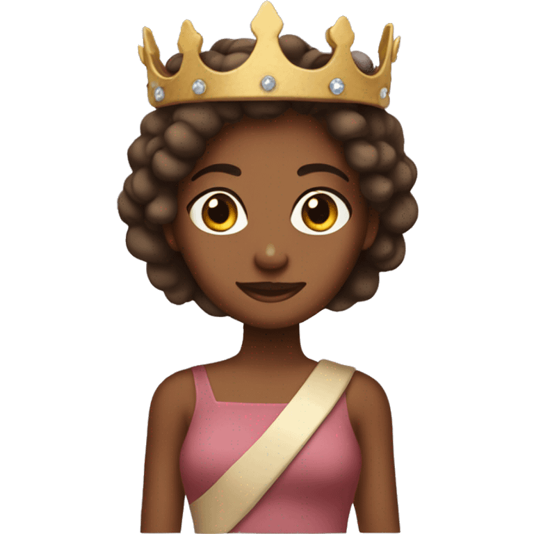 Brown skin princess wearing peines crown emoji