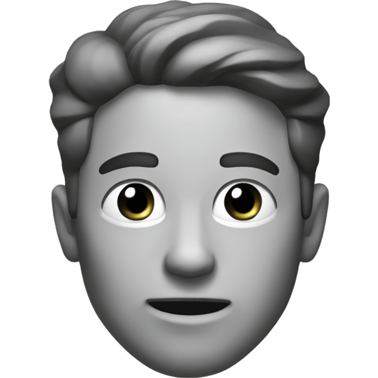 Man with sharp jaw in black and white emoji