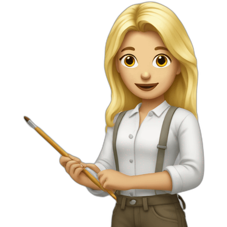 Blonde artist painter emoji