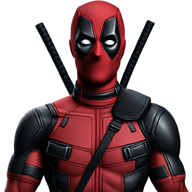 make deadpool all black with only red eyes keep all deadpool characteristics all black emoji