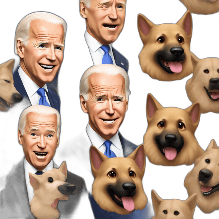 Joe biden being bit by german sheppard emoji