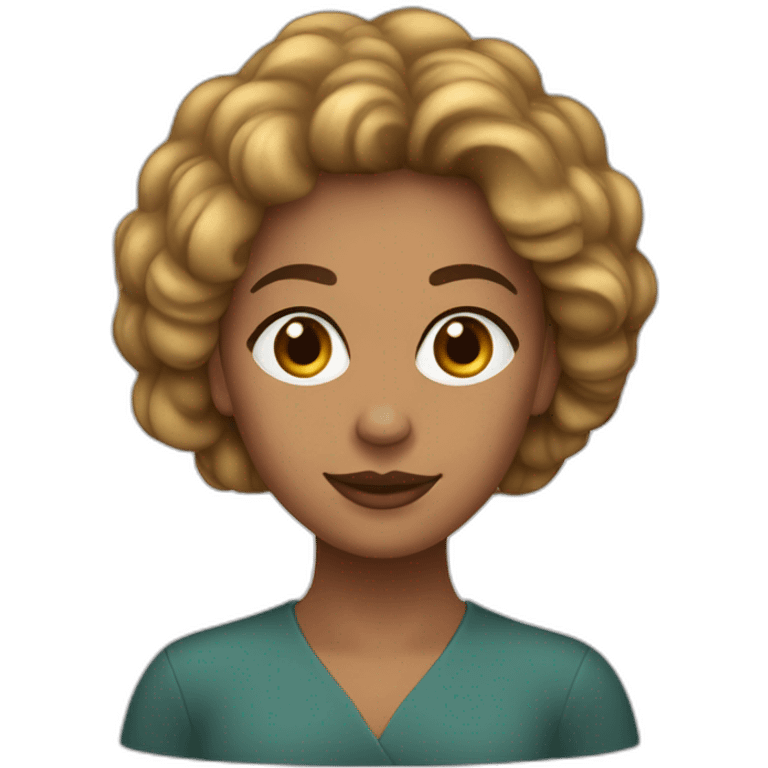 Mujer blanca con pelo corto castaño y pendientes grandes emoji