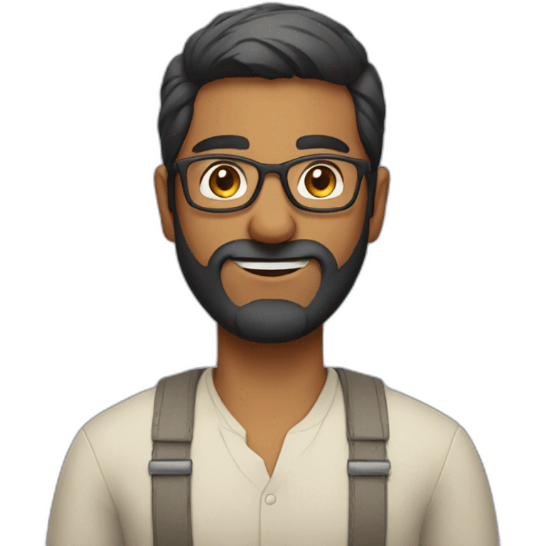 indian man with glasses and short beard emoji