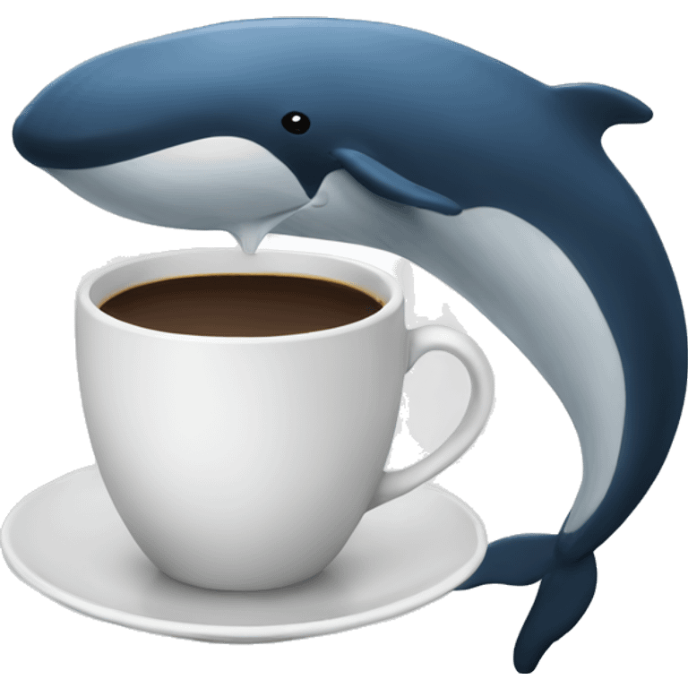 a whale drinking coffee emoji