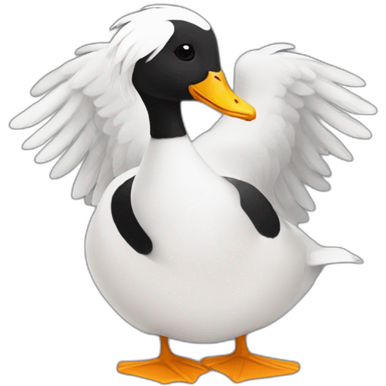 goose keeper white with black hair emoji